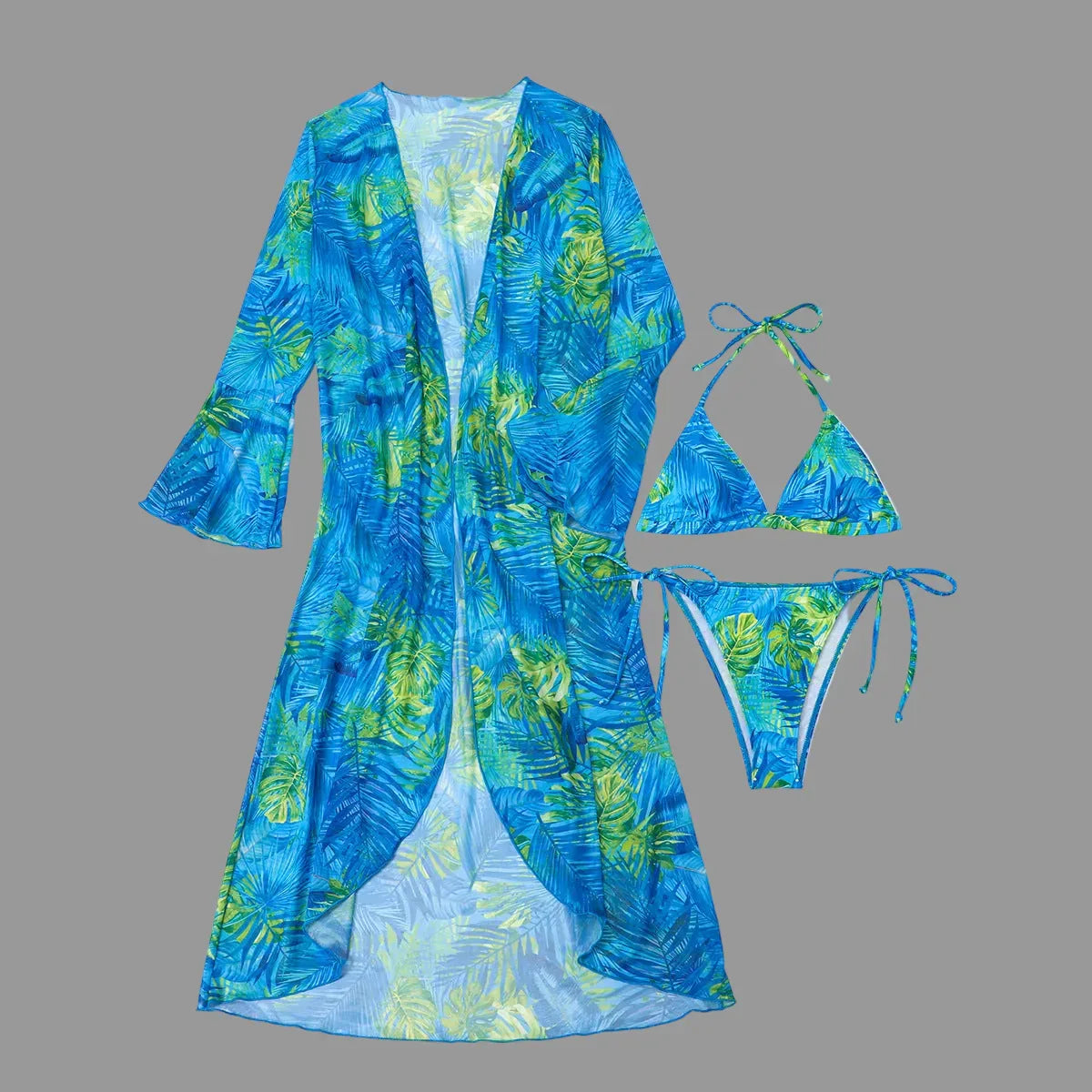 Split Bikini Cover Beach Swimsuit Three-Piece - European Style - SandiFreckles Surf & Swimwear