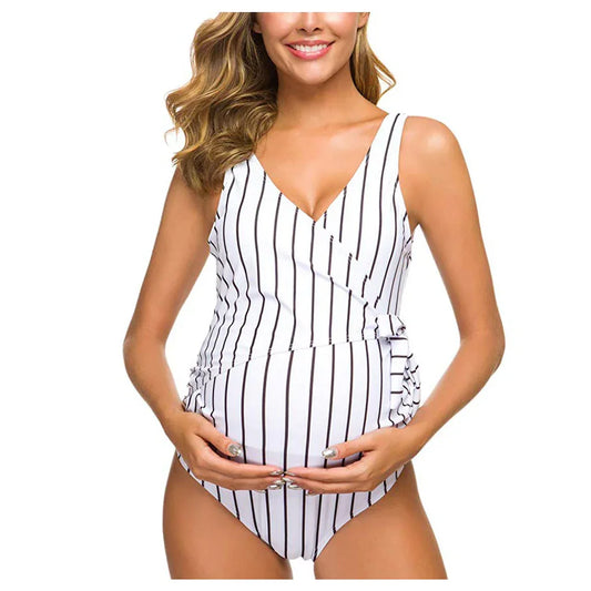 Stylish One-Piece Maternity Swimwear - Comfortable & Supportive Design - SandiFreckles Surf & Swimwear
