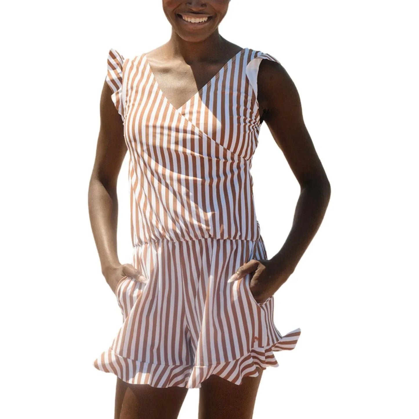 Women's Printed Hot Spring One-Piece Swimsuit with Boxer Style - SandiFreckles Surf & Swimwear