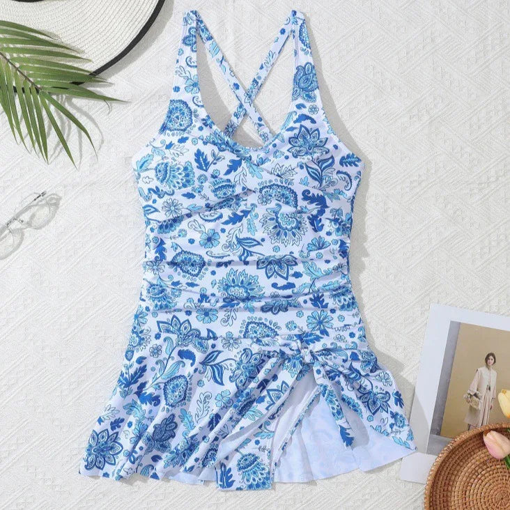 One-piece Sexy Back Cross Bikini Swimsuit - SandiFreckles Surf & Swimwear