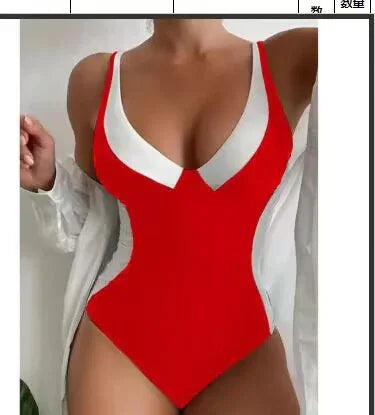 V-Neck Tummy Control One Piece Swimsuit - Sporty & Slimming - SandiFreckles Surf & Swimwear