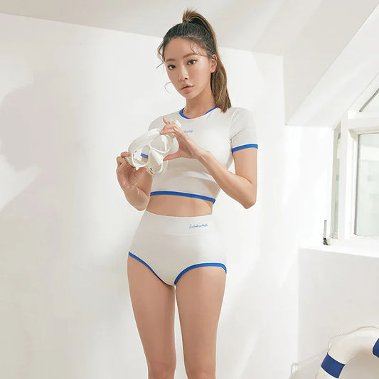 Conservative High Waist Bikini - Comfortable Support for All Body Types - SandiFreckles Surf & Swimwear