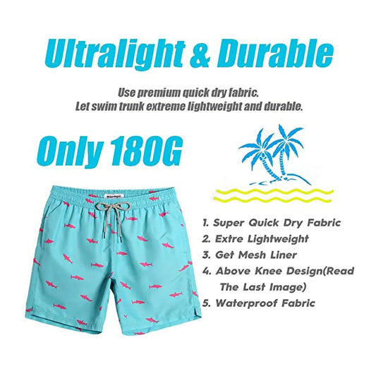Casual Men’s Swimwear Beach Shorts - Quick Dry, Comfortable Fit - SandiFreckles Surf & Swimwear