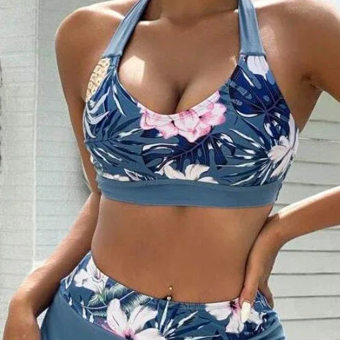 Sexy Lace-Up Three-Piece Split Skirt Bikini - SandiFreckles Surf & Swimwear