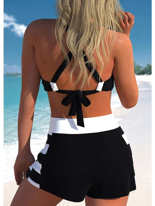 Bikini European And American High Waist Bow - SandiFreckles Surf & Swimwear