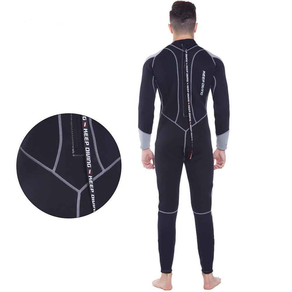 Long-sleeved One-piece Sun Protection Warm And Wear-resistant Wetsuit Men's Winter Swimsuit