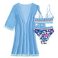 Printed Bikini Three-piece Swimsuit Mesh Sunscreen - SandiFreckles Surf & Swimwear