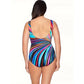 Printed Gradient Slimming Plus Size Swimsuit - One Piece - SandiFreckles Surf & Swimwear