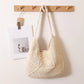 Versatile Women's Beach Bag - Large Capacity Cotton Plaid Design - SandiFreckles Surf & Swimwear