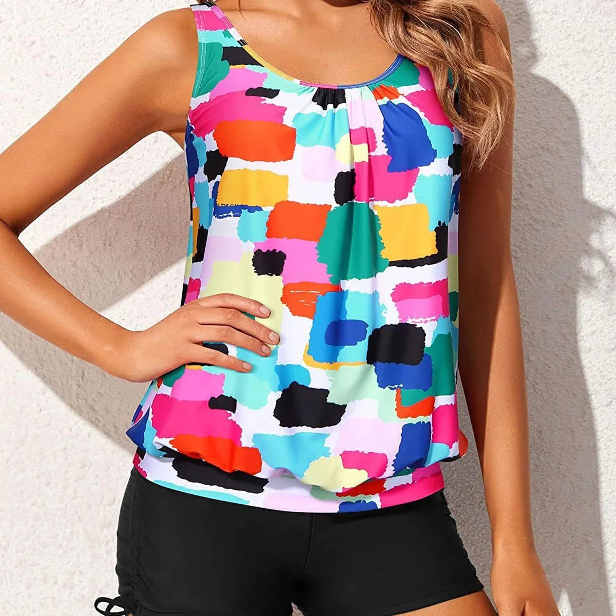 Fashion Casual Boxer Bikini - Two Piece Swimsuit - SandiFreckles Surf & Swimwear