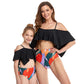 High Waist Ruffled Bikini - Matching Parent-Child Swimwear Set - SandiFreckles Surf & Swimwear