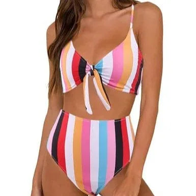 Women's Bow High Waist Bikini Suit - SandiFreckles Surf & Swimwear
