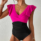 V-Neck Ruffle High Waist Backless One Piece - Feminine Flair - SandiFreckles Surf & Swimwear