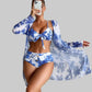 Multi-Colour Printed Fashion Bikini Three-Piece Set - SandiFreckles Surf & Swimwear