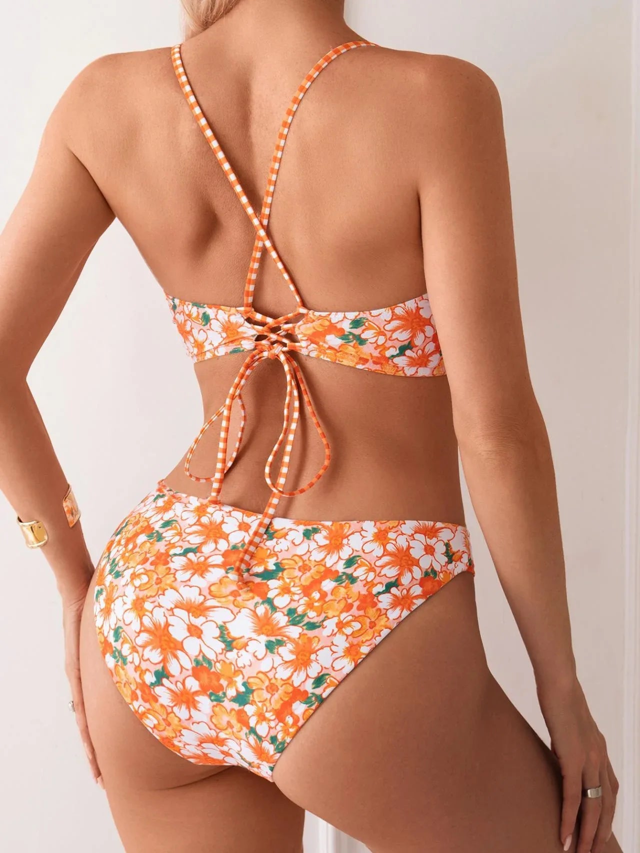 Split Printed Swimsuit Ladies Belt Chest Pad Bikini - SandiFreckles Surf & Swimwear
