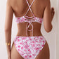 Split Printed Swimsuit Ladies Belt Chest Pad Bikini - SandiFreckles Surf & Swimwear