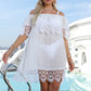 Off-the-shoulder Shawl Sleeve Embroidered Stitching Beach Dress - SandiFreckles Surf & Swimwear