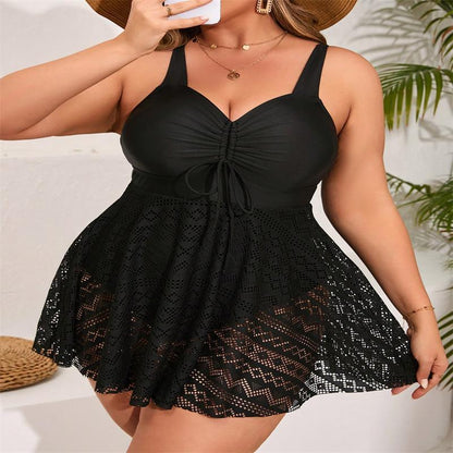 Plus Size Sexy Lace Vacation One Piece Swimsuit - SandiFreckles Surf & Swimwear