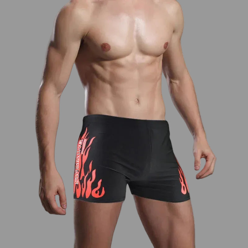 Men's Flame Swimming Trunks - Quick Drying and Comfortable Fit - SandiFreckles Surf & Swimwear