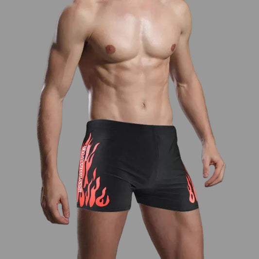 Men's Flame Swimming Trunks - Quick Drying and Comfortable Fit - SandiFreckles Surf & Swimwear