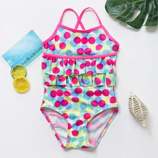Girls Summer Swimsuit - Comfortable & Colorful One-Piece Design - SandiFreckles Surf & Swimwear