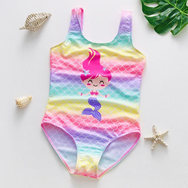 Girls Summer Swimsuit - Comfortable & Colorful One-Piece Design - SandiFreckles Surf & Swimwear