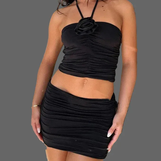 Tube Top Pleated Bikini Beach Skirt - Pure Desire Style - SandiFreckles Surf & Swimwear