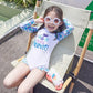 Cute Children's One-Piece Swimsuit - Long Sleeves, UPF Protection - SandiFreckles Surf & Swimwear