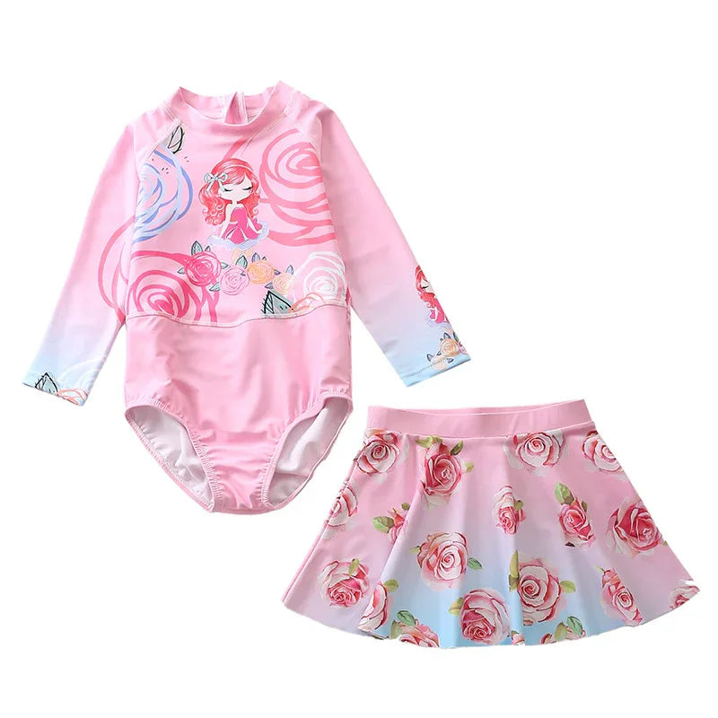 Children's Mermaid One Piece Swimwear - Sunscreen & Comfortable Fit - SandiFreckles Surf & Swimwear