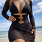 Printed Hollow Out Beach Dress - Fashionable Bikini Set - SandiFreckles Surf & Swimwear