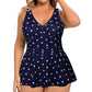 European And American Plus Size Swimsuit Women's Printed Sleeveless Dress - SandiFreckles Surf & Swimwear