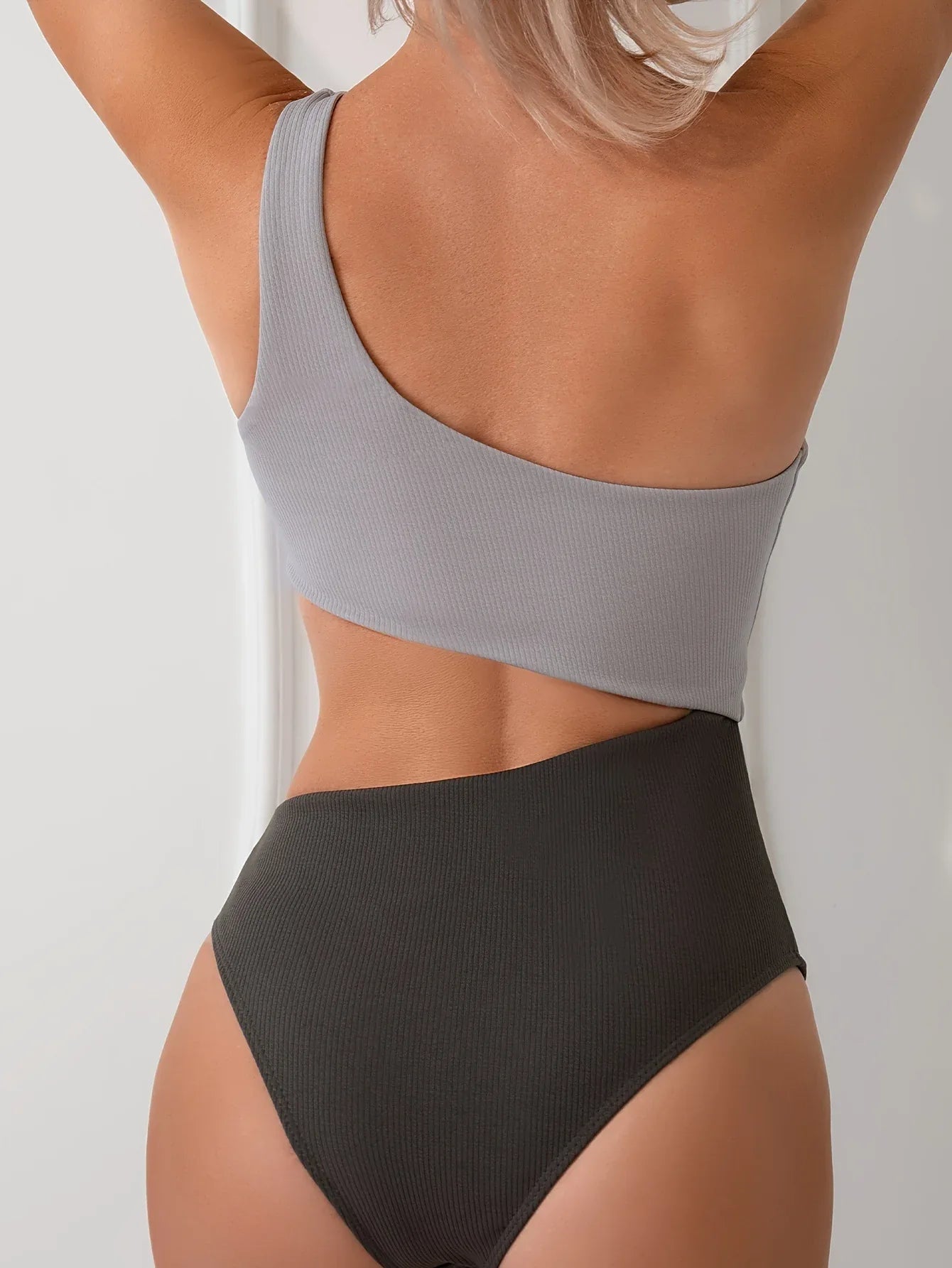 One Shoulder Colour Matching Monokini - SandiFreckles Surf & Swimwear