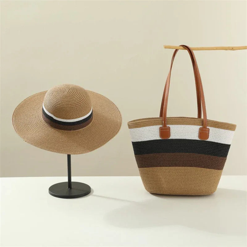 Beach Sun Hat Large Capacity Shoulder Bag Hat Suit - SandiFreckles Surf & Swimwear