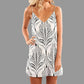 V-neck Suspender Open-back Printed Beach Boho Short Dress Beachwear - SandiFreckles Surf & Swimwear