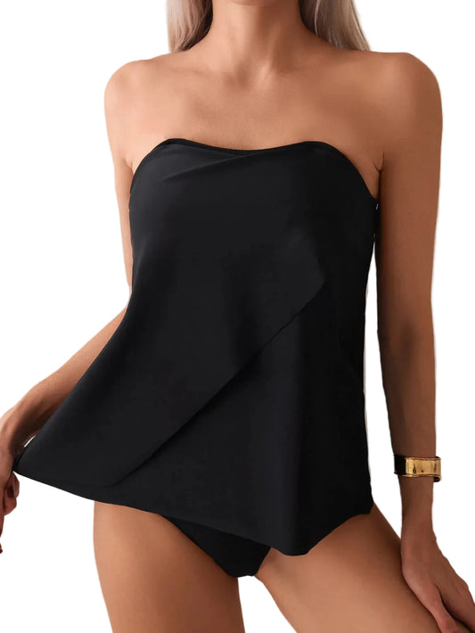 Conservative Split Swimsuit with Sling - Modest Coverage - SandiFreckles Surf & Swimwear
