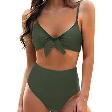 Women's Bow High Waist Bikini Suit - SandiFreckles Surf & Swimwear