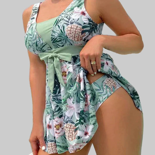 Women's V-neck Printed Split Bikini Swimsuit - SandiFreckles Surf & Swimwear