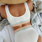 High Waist Split Bikini Solid Color - SandiFreckles Surf & Swimwear