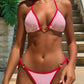 Halter Triangle Thong String Bikini - Hot Pink - SandiFreckles Surf & Swimwear