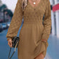 European And American V-neck Beach Dress Long Sleeve Dress - SandiFreckles Surf & Swimwear