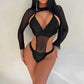 Women's One-piece Bikini Long Sleeve Mesh - SandiFreckles Surf & Swimwear