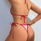 Halter Triangle Thong String Bikini - Hot Pink - SandiFreckles Surf & Swimwear