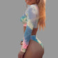 Surfing Swimsuit For Women Bikini Long Sleeve Swimwear Butterfly Print Push Up Summer Bath Suit - SandiFreckles Surf & Swimwear