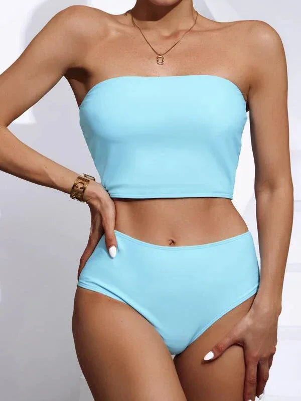 Split Strap Bikini Sexy High-waisted Swimsuit Set - SandiFreckles Surf & Swimwear
