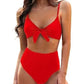 Women's Bow High Waist Bikini Suit - SandiFreckles Surf & Swimwear