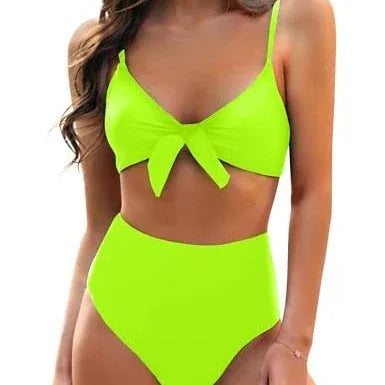 Women's Bow High Waist Bikini Suit - SandiFreckles Surf & Swimwear