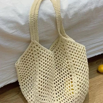 Hand-woven Straw Beach Shoulder Bag - SandiFreckles Surf & Swimwear