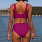 Swimsuit Split Bikini Solid Color Cross Strap - SandiFreckles Surf & Swimwear