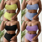 Tube Top High Waist Plus Size Bikini - Pure Colour - SandiFreckles Surf & Swimwear