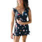Women's Printed Hot Spring One-Piece Swimsuit with Boxer Style - SandiFreckles Surf & Swimwear